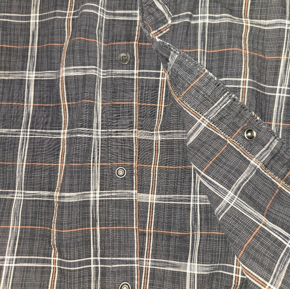 Van's XL Black And Orange Plaid Button Up 100% Cotton - Picture 6 of 9
